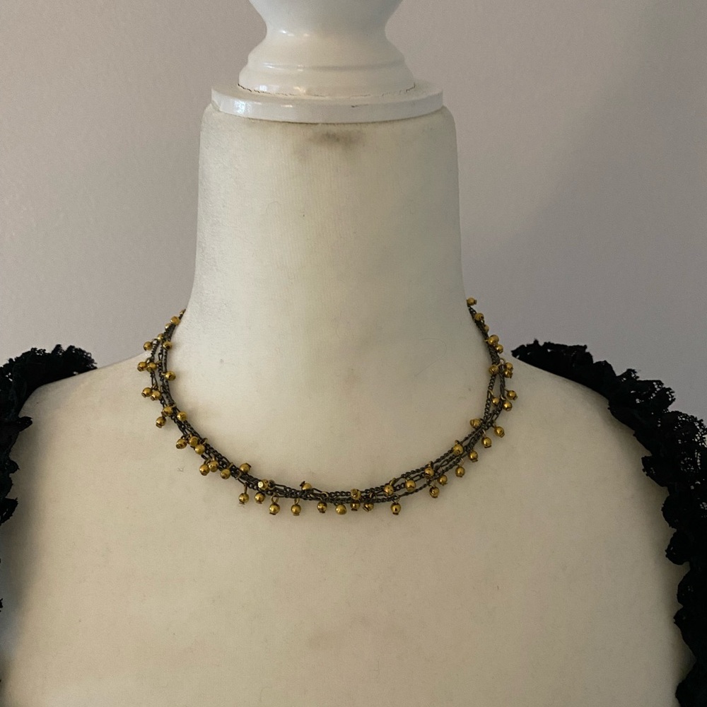 Guess Gold and Black 3 layers Beaded Necklace